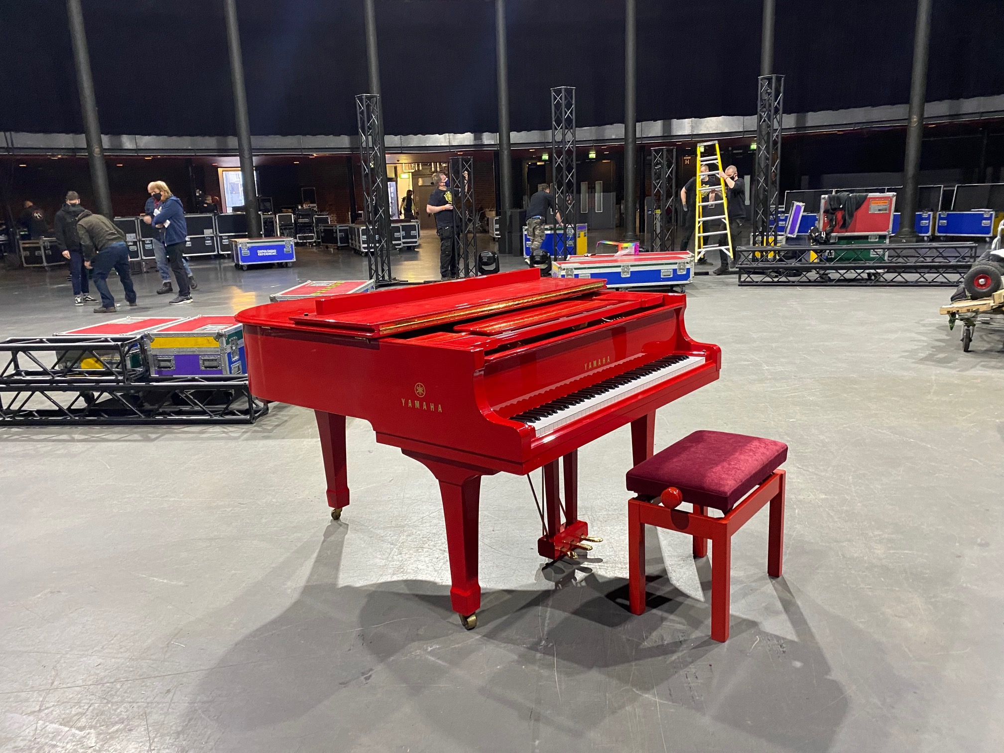 Yamaha C1 Baby Grand Piano Traffic Light Red
